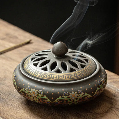 Ceramic Enamel Lotus Incense Burner - Planet4Shopping