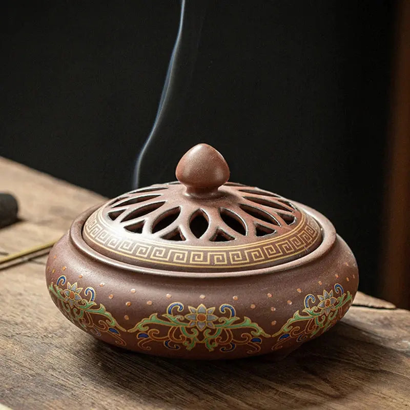 Ceramic Enamel Lotus Incense Burner - Planet4Shopping