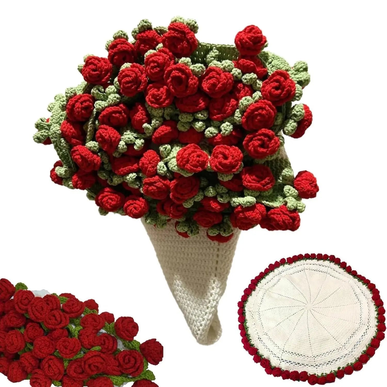 Crochet Rose Bouquet Blanket - Planet4Shopping