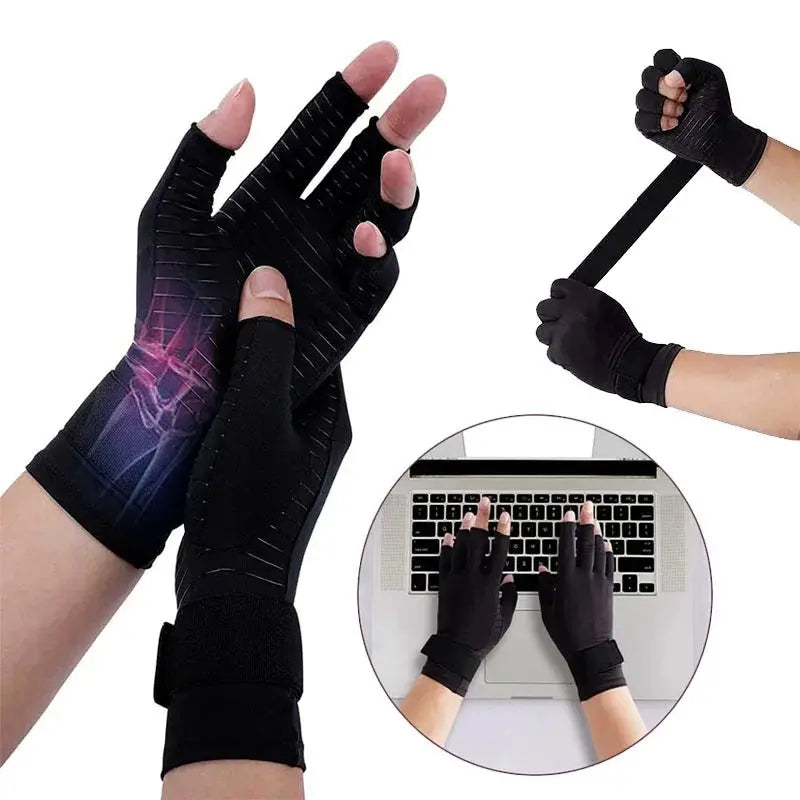 1 Pair Copper Arthritis Compression Gloves - Planet4Shopping