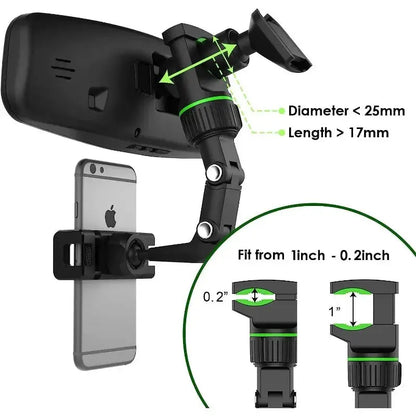 Multifunctional Rearview Mirror Phone Holder - Planet4Shopping