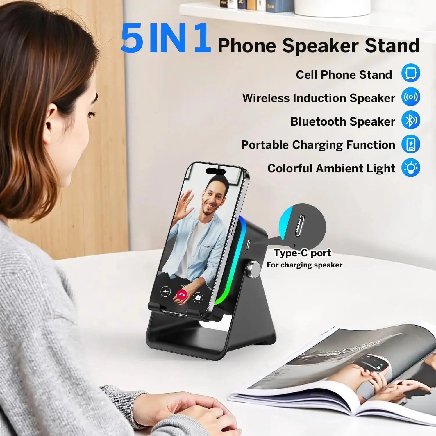 5-in-1 Wireless Induction Speaker Bluetooth - Planet4Shopping