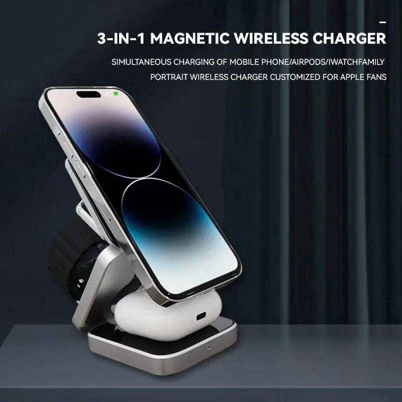 Portable 3 in 1 Foldable Wireless Charger Stand - Planet4Shopping