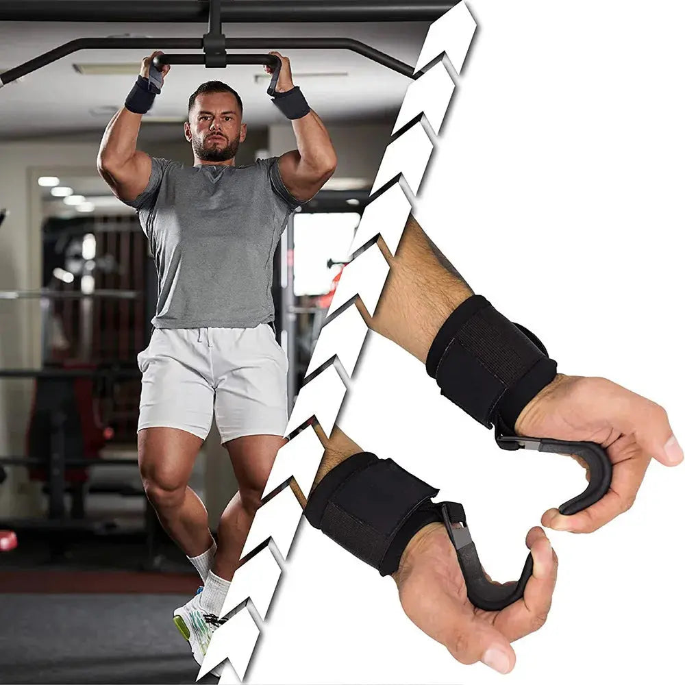 Weight Lifting Hooks with Wrist Straps - Planet4Shopping