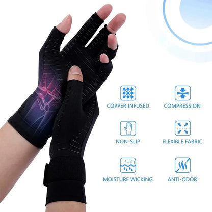 1 Pair Copper Arthritis Compression Gloves - Planet4Shopping