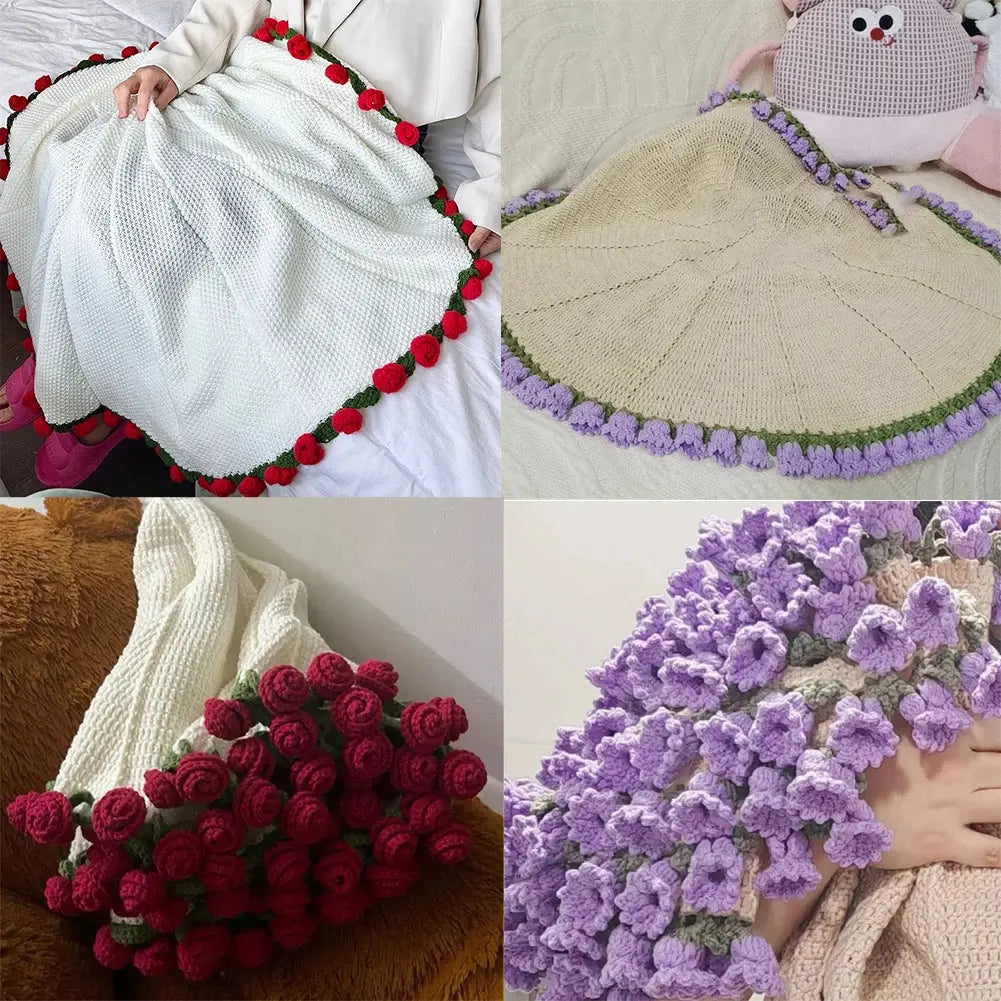 Crochet Rose Bouquet Blanket - Planet4Shopping