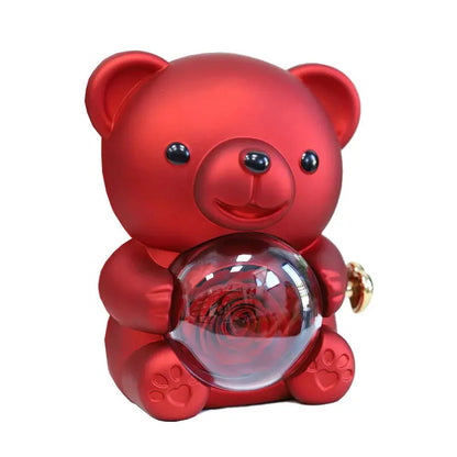 Eternal Rose Teddy Bear with Necklace - Planet4Shopping