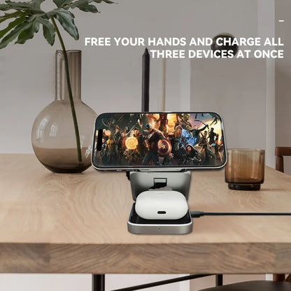 Portable 3 in 1 Foldable Wireless Charger Stand - Planet4Shopping