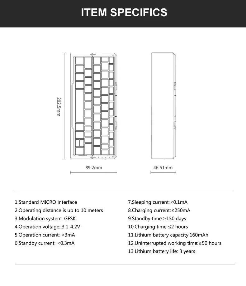 Mini Foldable Bluetooth Keyboard - Planet4Shopping