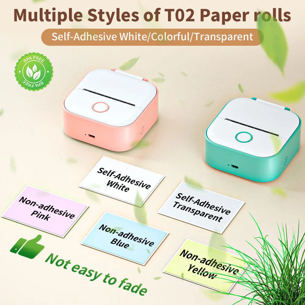 Portable Bluetooth Thermal Label Printer with Self-Adhesive Thermal Papers - Planet4Shopping