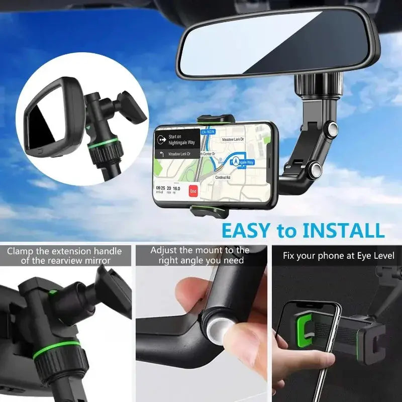 Multifunctional Rearview Mirror Phone Holder - Planet4Shopping