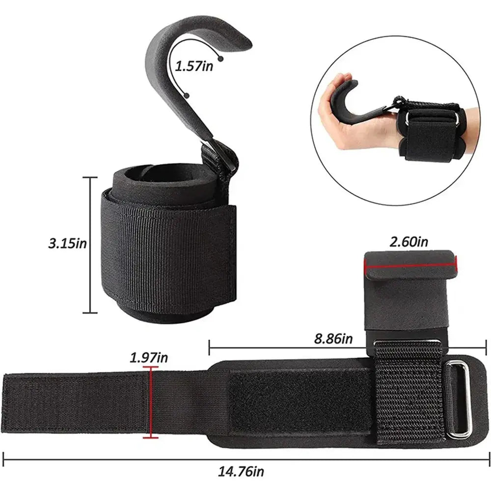 Weight Lifting Hooks with Wrist Straps - Planet4Shopping