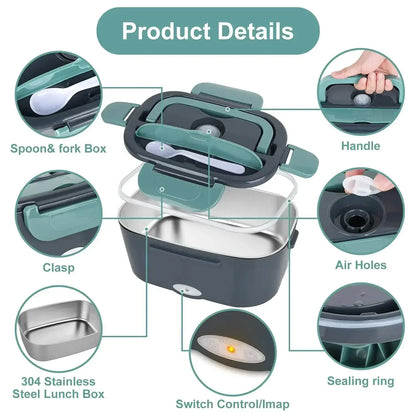 2-In-1 Electric Heating Lunch Box - Planet4Shopping