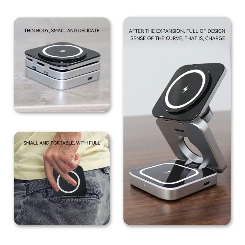 Portable 3 in 1 Foldable Wireless Charger Stand - Planet4Shopping
