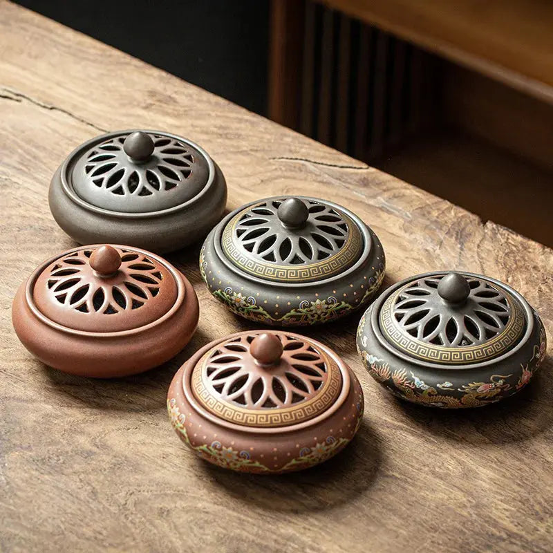 Ceramic Enamel Lotus Incense Burner - Planet4Shopping