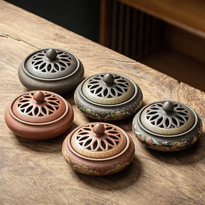 Ceramic Enamel Lotus Incense Burner - Planet4Shopping