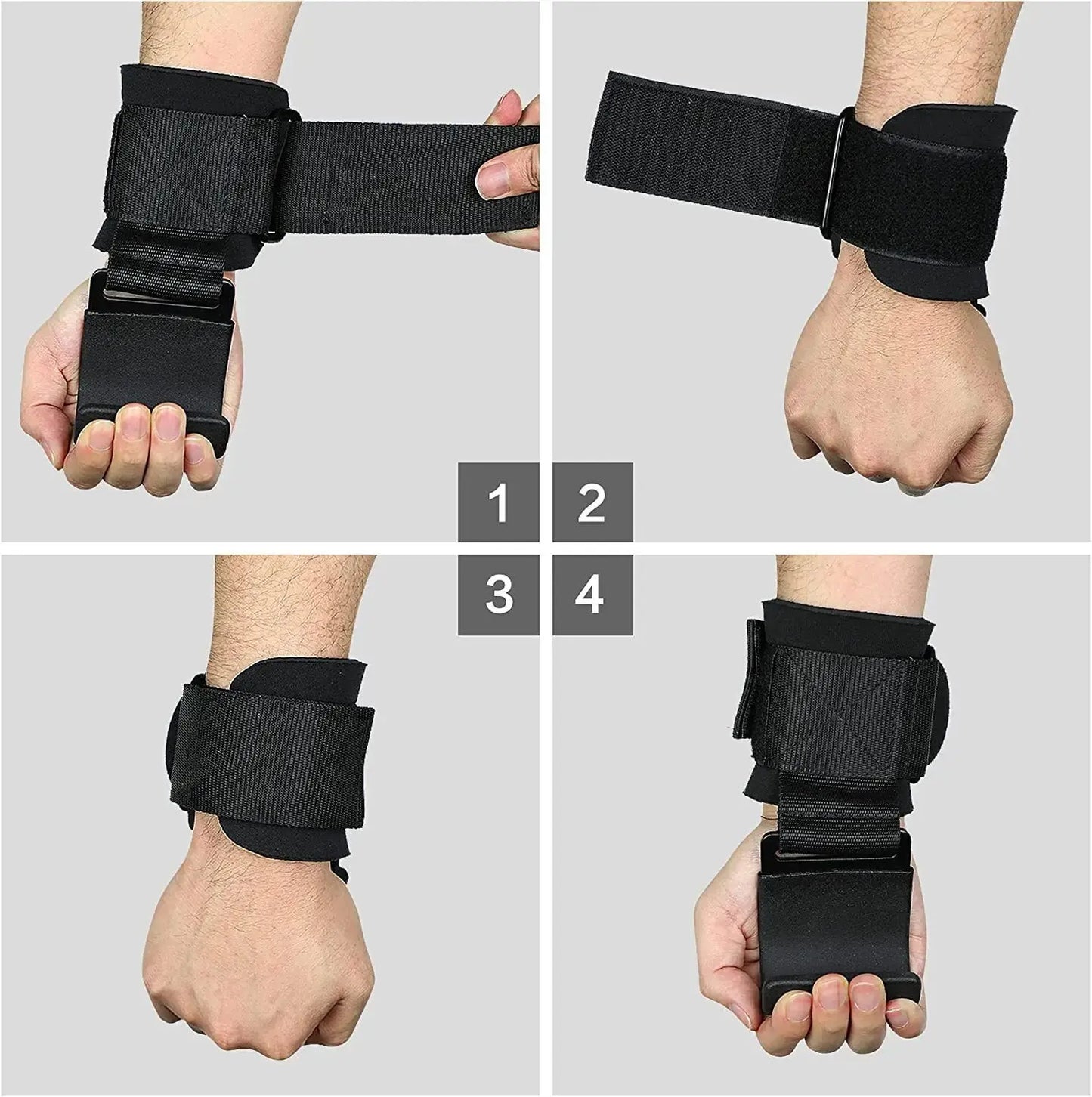 Weight Lifting Hooks with Wrist Straps - Planet4Shopping