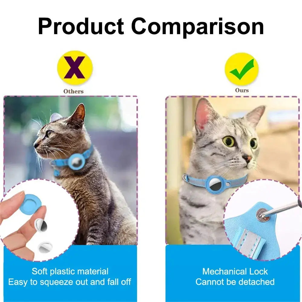 Reflective Cat Collar with Apple AirTag Holder - Planet4Shopping