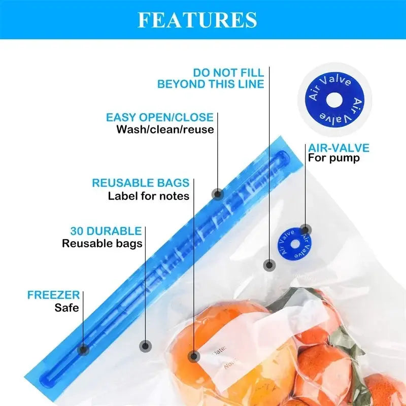 Vacuum Sealed Food Bags Food Storage - Planet4Shopping