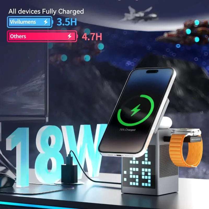 6 in 1 Magnetic Wireless Charger & Speaker - Planet4Shopping