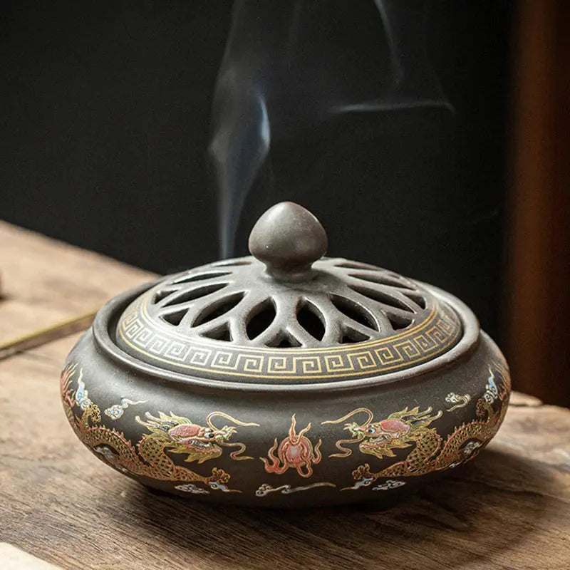 Ceramic Enamel Lotus Incense Burner - Planet4Shopping