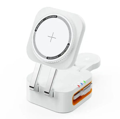 Magnetic 3 in 1 Wireless Charger Station With Extension Cords - Planet4Shopping