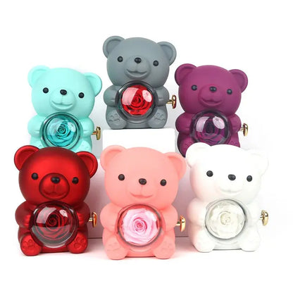 Eternal Rose Teddy Bear with Necklace - Planet4Shopping