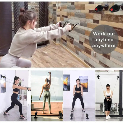 Fitness Resistance Pull Down Rope Trainer With Suction - Planet4Shopping