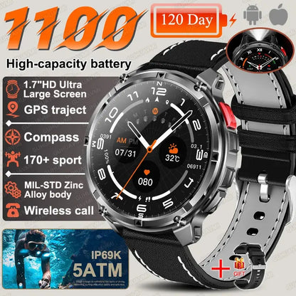 2026 New T-Rex3 Ultra 1100Mah Military Smart Watch Men 1.7" - Planet4Shopping