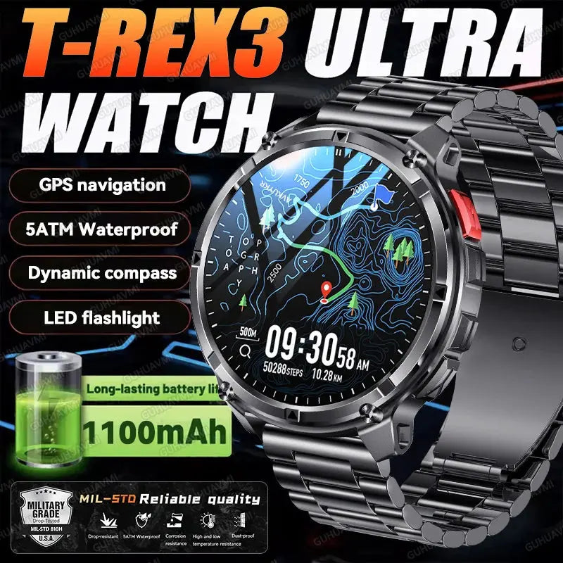 2026 New T-Rex3 Ultra 1100Mah Military Smart Watch Men 1.7" - Planet4Shopping