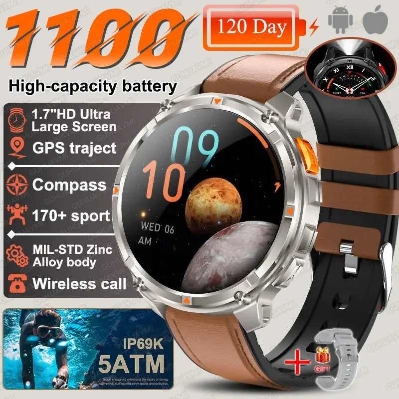 2026 New T-Rex3 Ultra 1100Mah Military Smart Watch Men 1.7" - Planet4Shopping