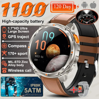 2026 New T-Rex3 Ultra 1100Mah Military Smart Watch Men 1.7" - Planet4Shopping
