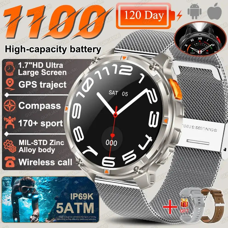 2026 New T-Rex3 Ultra 1100Mah Military Smart Watch Men 1.7" - Planet4Shopping