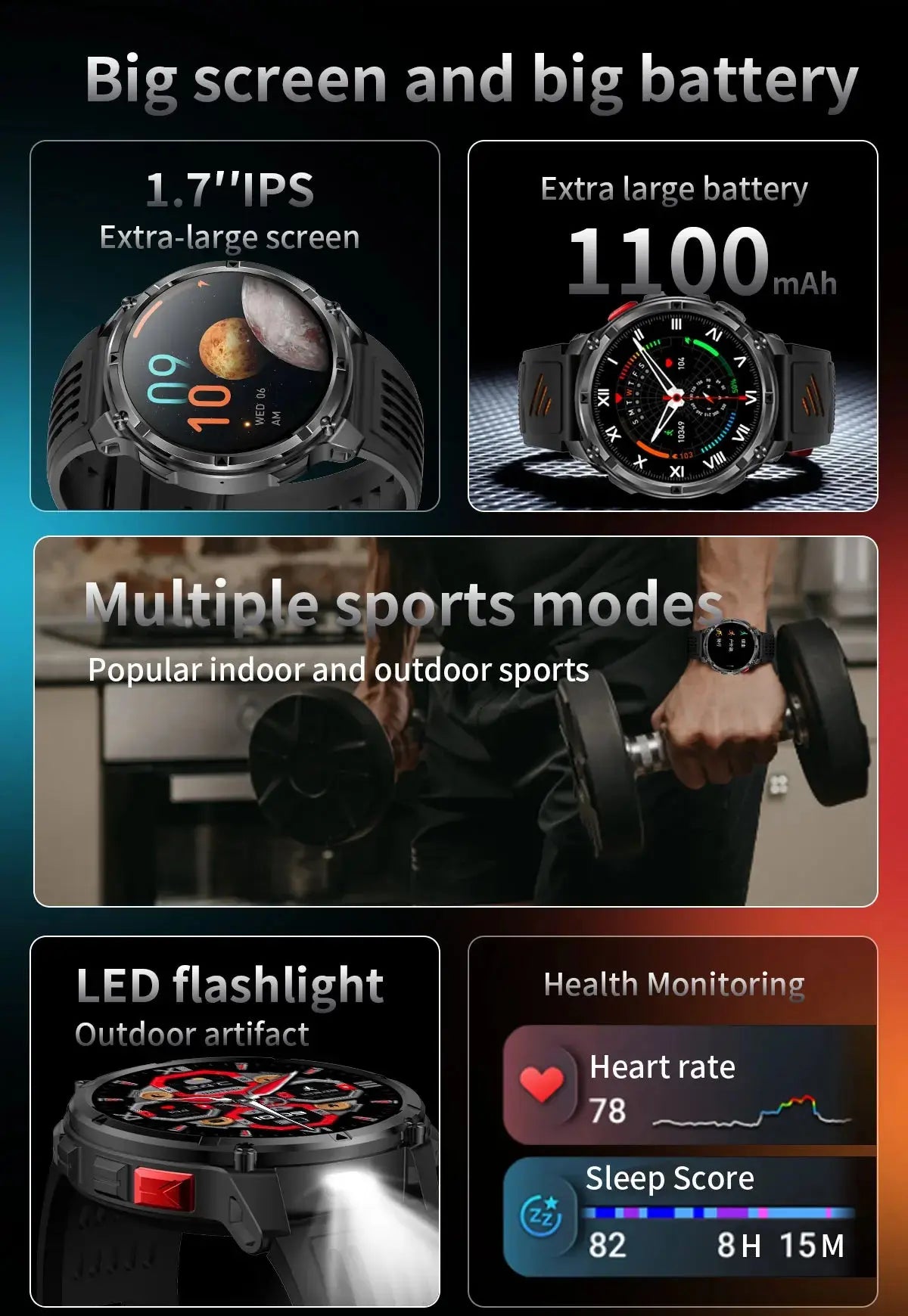 2026 New T-Rex3 Ultra 1100Mah Military Smart Watch Men 1.7" - Planet4Shopping