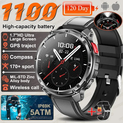 2026 New T-Rex3 Ultra 1100Mah Military Smart Watch Men 1.7" - Planet4Shopping
