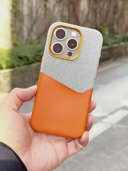 Magnetic Leather Card Holder Case for iPhone